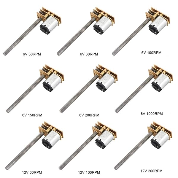 Hilitand DC 12V Gear Motor 1024GA20 - High Torque N20 Motor with M4 x 55mm Shaft, 200RPM Speed - View 8 of 10