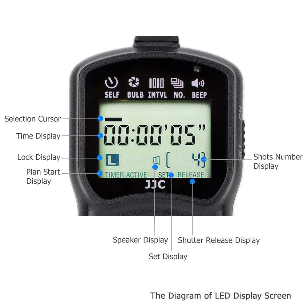 JJC JJC Intervalometer Timer Remote Control Shutter Release for Canon EOS R Series 5D 6D 7D 1DX 1Ds 50D 40D 30D Cameras - View 3 of 9