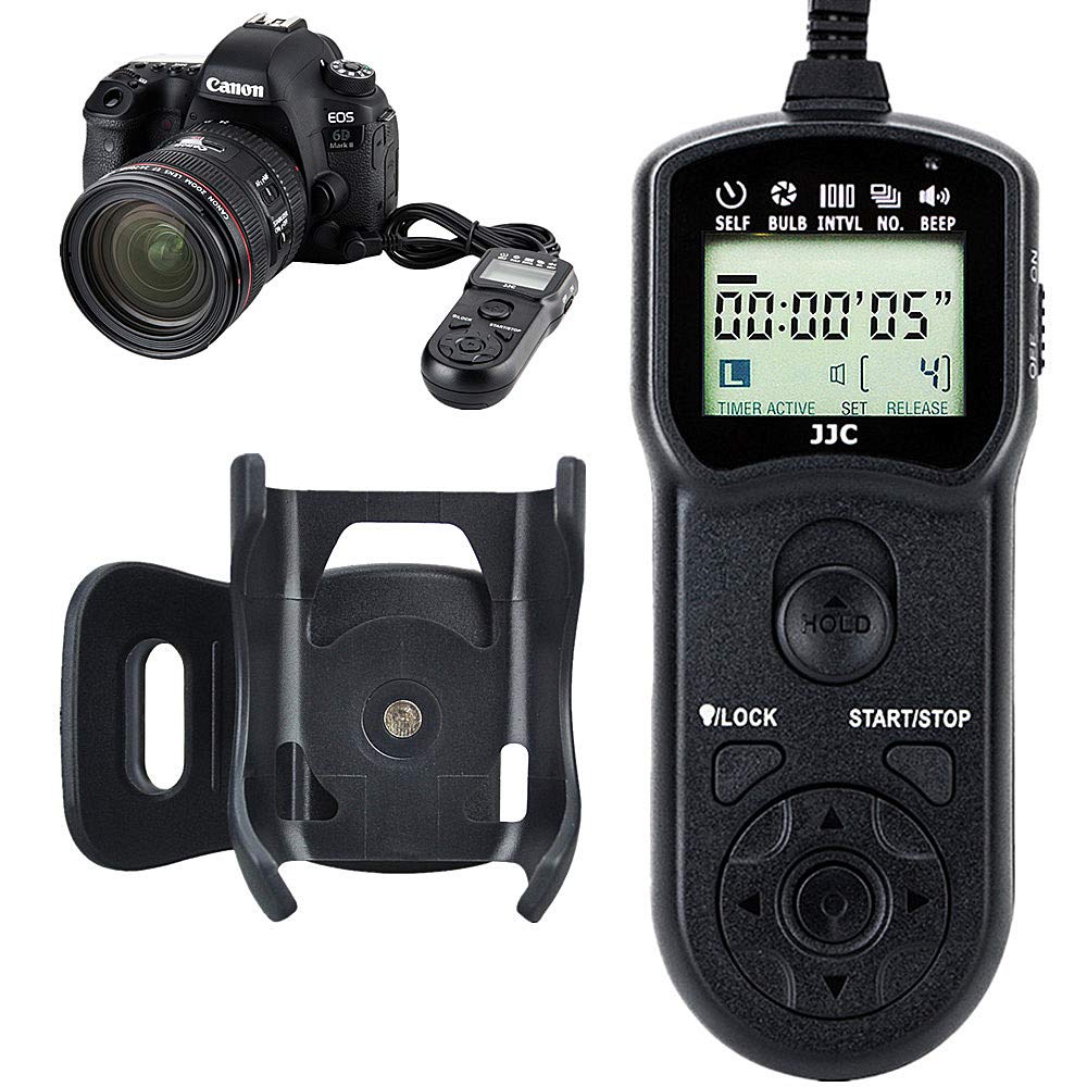 JJC Intervalometer Timer Remote Control Shutter Release for Canon EOS R Series 5D 6D 7D 1DX 1Ds 50D 40D 30D Cameras