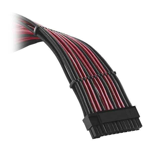 CableMod Upgrade Your Setup: CableMod C-Series Classic ModFlex Sleeved Cable Kit for Corsair RM Black Label/RMi/RMX (Black & Red) - View 3 of 5
