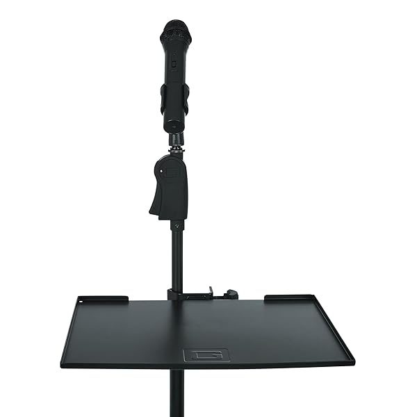 Gator Frameworks Gator Cases Microphone Stand with 11x15 Shelf for Enhanced Stability and Convenience - View 3 of 8