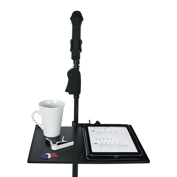 Gator Frameworks Gator Cases Microphone Stand with 11x15 Shelf for Enhanced Stability and Convenience - View 4 of 8