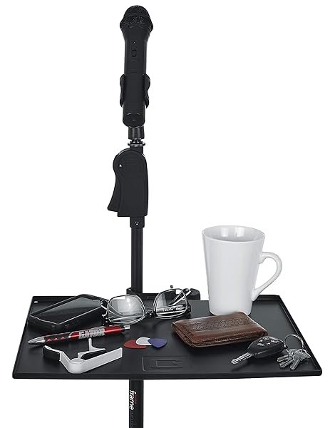 Gator Frameworks Gator Cases Microphone Stand with 11x15 Shelf for Enhanced Stability and Convenience - View 7 of 8