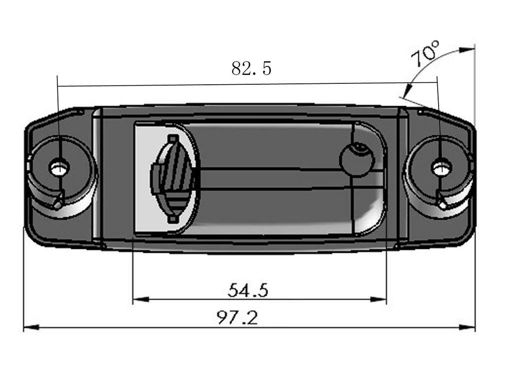 CCD Color Car Back Up Rear View Reverse Parking Camera for Hyundai Tucson Accent Elantra Terracan Veracruz Sonata 2023 Model - View 3 of 5