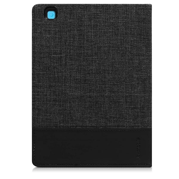 kwmobile KWMobile Kobo Aura ONE Case - Durable PU Leather & Canvas E-Reader Cover in Anthracite/Black - View 4 of 8