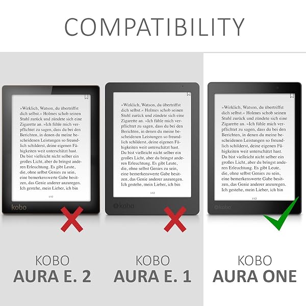 kwmobile KWMobile Kobo Aura ONE Case - Durable PU Leather & Canvas E-Reader Cover in Anthracite/Black - View 7 of 8