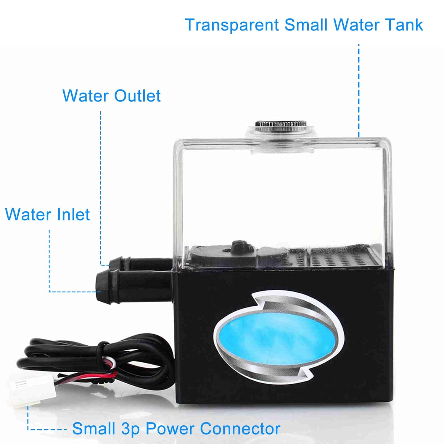 Walfront Walfront SC-300T DC 12V Ultra Quiet Water Cooling Pump 4W 300Lh Small 3P Connector for PC CPU Liquid Cooling System - View 4 of 8