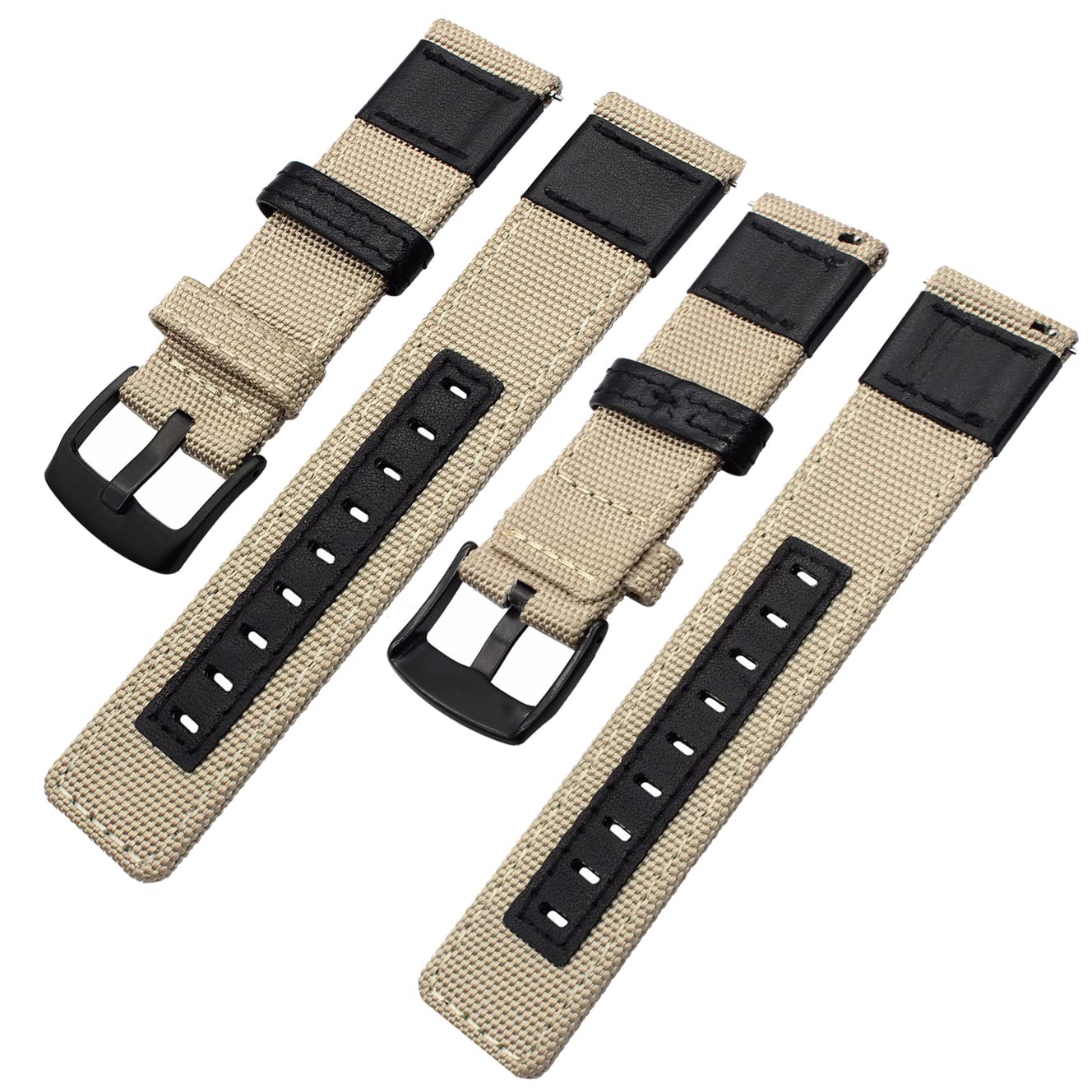 Nice Pies Quick Release Nylon Watch Bands Replacement Canvas Sport Strap 20mm 22mm 24mm Military Style Wristband for Men Women with Black Buckle - View 5 of 9