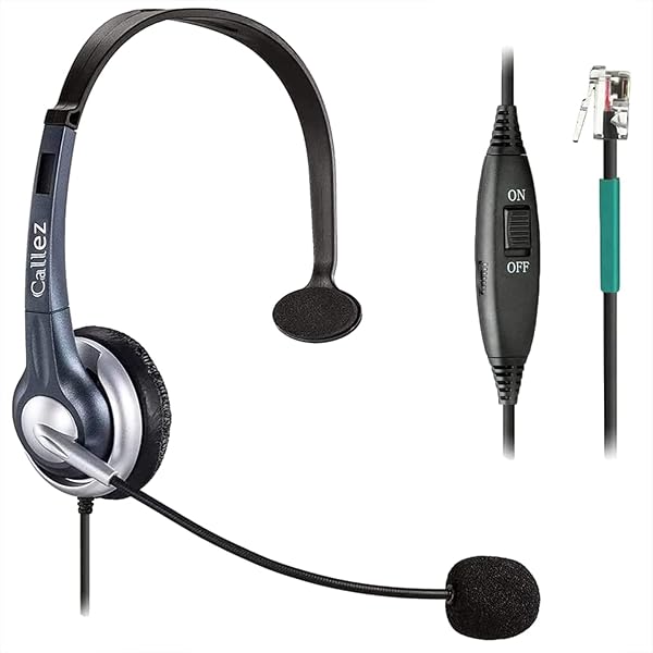 Callez Buy Callez Wired Mono Headset for Call Centers - Noise Canceling RJ9 Compatible with ShoreTel, Plantronics, Polycom & More