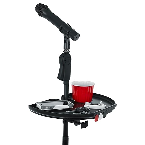 Gator Frameworks Gator Frameworks Clamp-On Microphone Stand Accessory Extra Large Tray for Drinks and Guitar Picks 14 x 9 GFW-MICACCTRAYXL - View 7 of 10