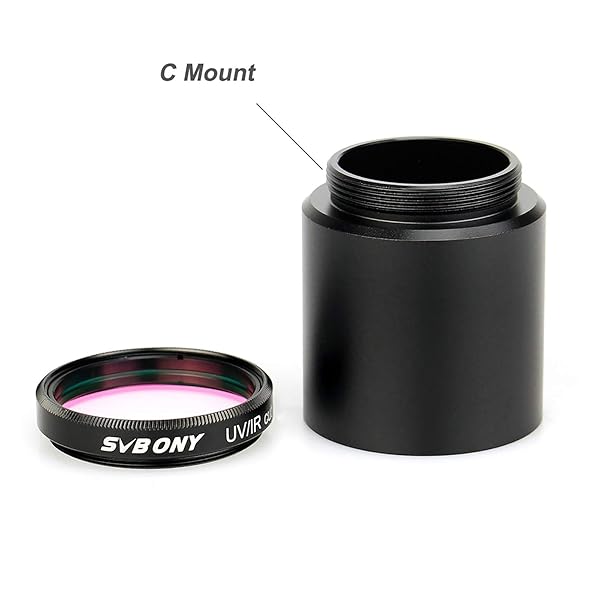 SVBONY SVBONY 1.25 Inch UV IR Cut Filter for Telescope Optics and CCD Camera with C Mount to Video Camera Barrel Adapter - View 4 of 10