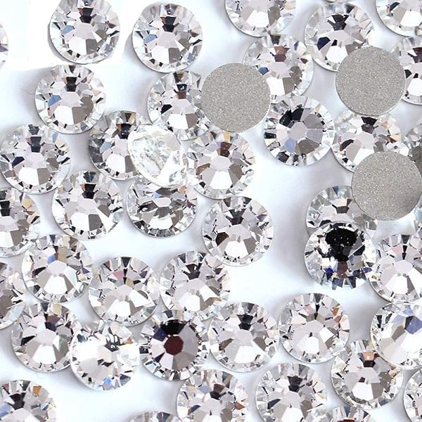 Onwon Onwon 1440 Pieces Clear Crystal Flat Back Rhinestones 4mm Round Glass Gems for Crafting and Decoration