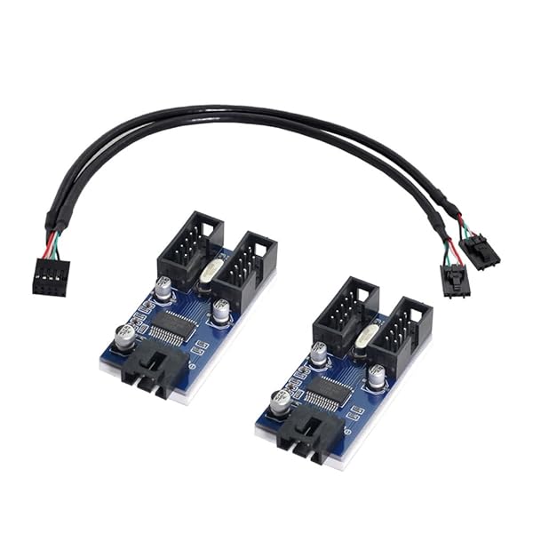 NFHK NFHK 9pin USB 2.0 Header Splitter Hub Adapter - 1 to 2/4 Female Extension Cable Connector