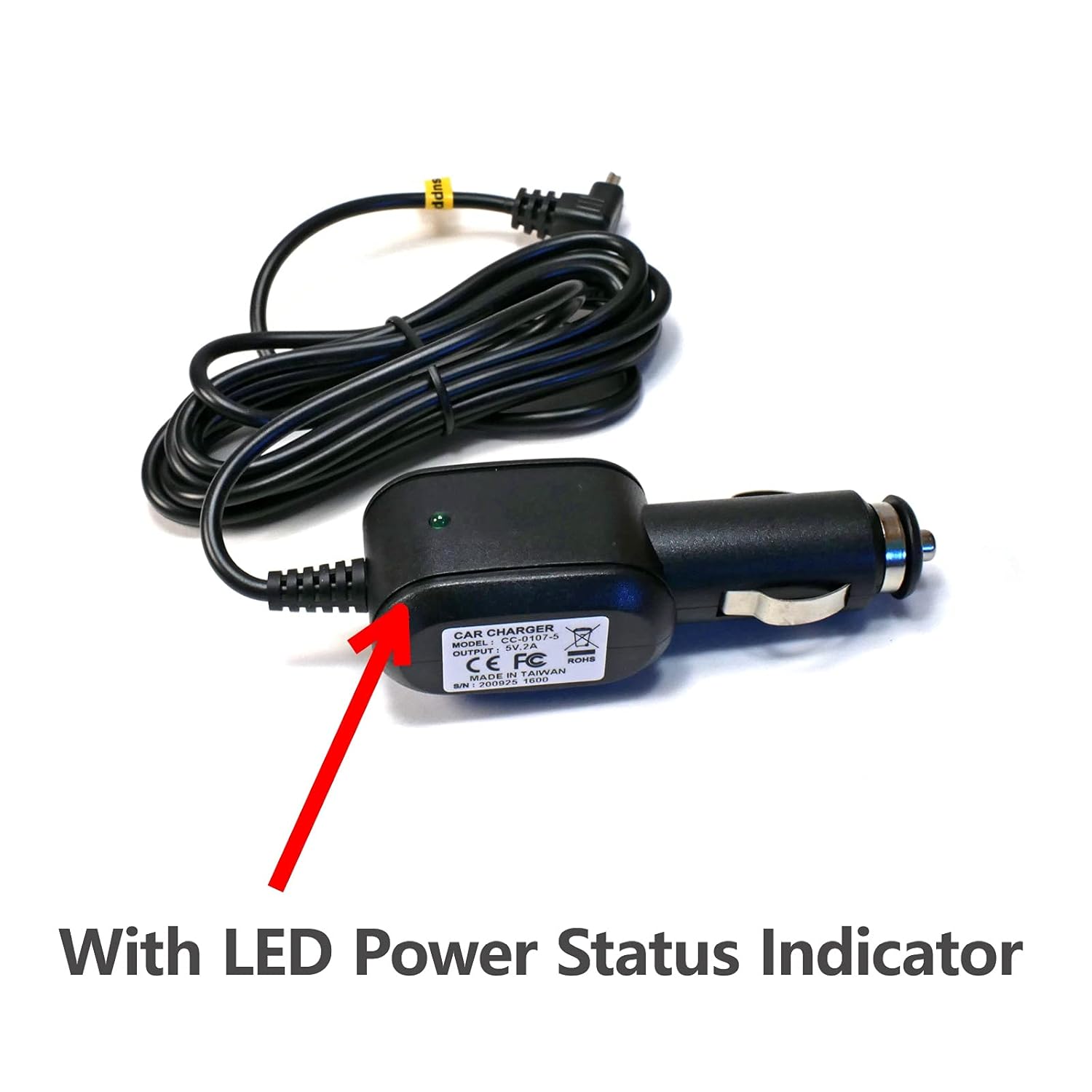 EDOTech EDO Tech Mini USB Car Charger for Garmin Nuvi & Dezl GPS - 6.5 ft Power Cord for Reliable Charging - View 5 of 5