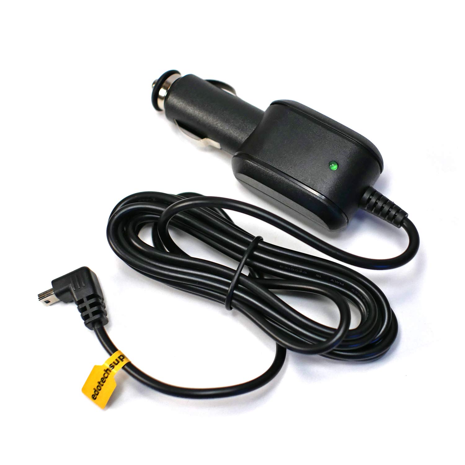EDOTech EDO Tech Mini USB Car Charger for Garmin Nuvi & Dezl GPS - 6.5 ft Power Cord for Reliable Charging