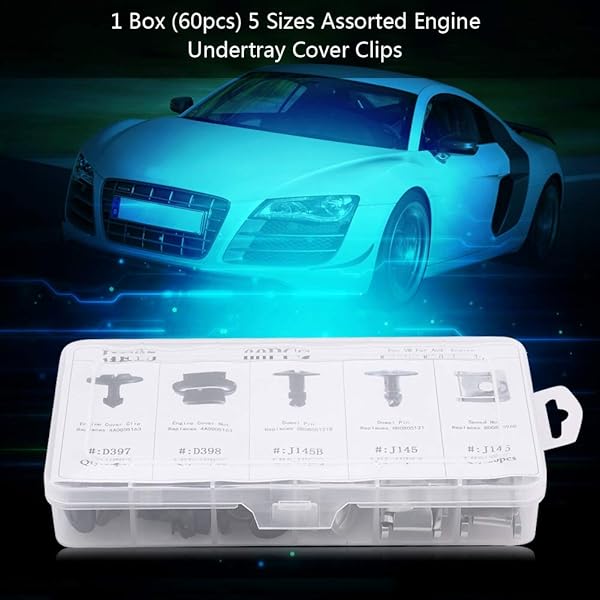 Acouto Acouto 60pcs Engine Undertray Cover Clips & Bolts Kit for Audi - 5 Types Splash Hardware Fixing Set - View 5 of 10