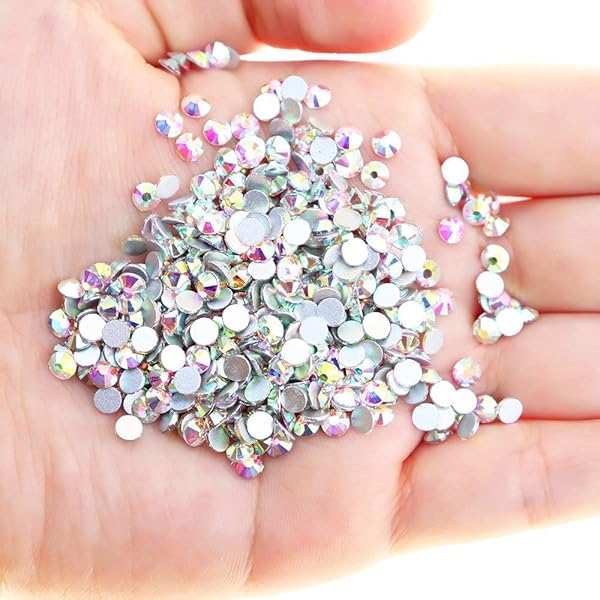 Onwon Onwon 1440 Pieces Clear Crystal Flat Back Rhinestones 4mm Brilliant Round Glass Gems Transparent Faux Diamond - View 2 of 6