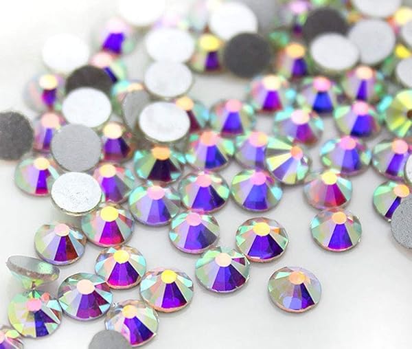 Onwon Onwon 1440 Pieces Clear Crystal Flat Back Rhinestones 4mm Brilliant Round Glass Gems Transparent Faux Diamond