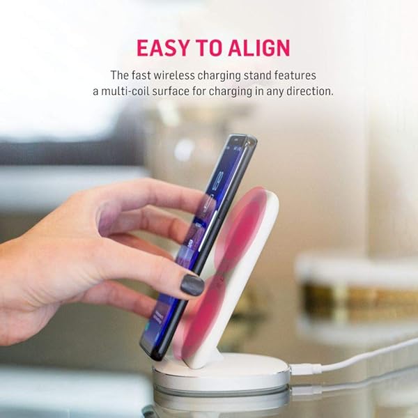 adonit Adonit White Charger Stand: Fast Qi-Certified Charging for iPhone & Galaxy Devices (Includes QC Adapter) - View 4 of 9