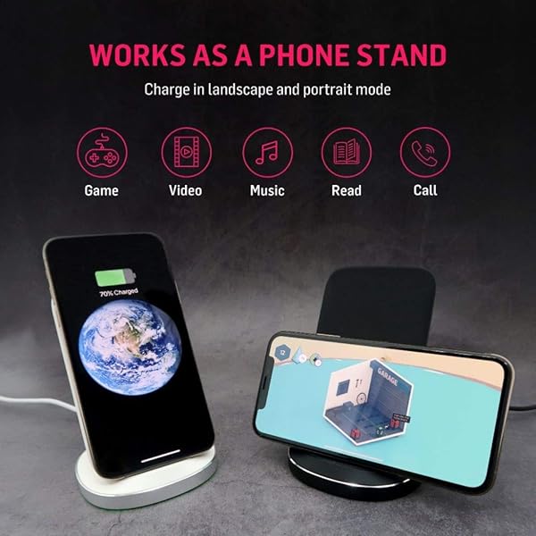 adonit Adonit White Charger Stand: Fast Qi-Certified Charging for iPhone & Galaxy Devices (Includes QC Adapter) - View 5 of 9