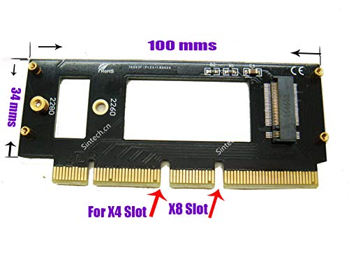 Sintech Sintech NVME PCIe M.2 to PCIe X4/X16 Adapter Card with Heatsink for Samsung 960/970 EVO SSD - View 3 of 5