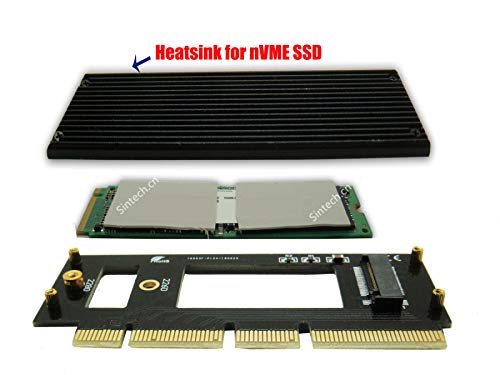 Sintech Sintech NVME PCIe M.2 to PCIe X4/X16 Adapter Card with Heatsink for Samsung 960/970 EVO SSD - View 4 of 5