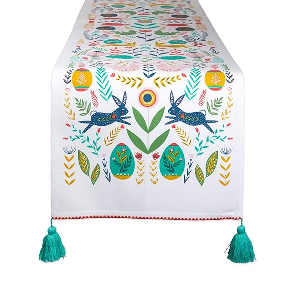 DII Shop DII Easter Folk Collection: 14x72 Table Runner for Festive Kitchen Table Decor