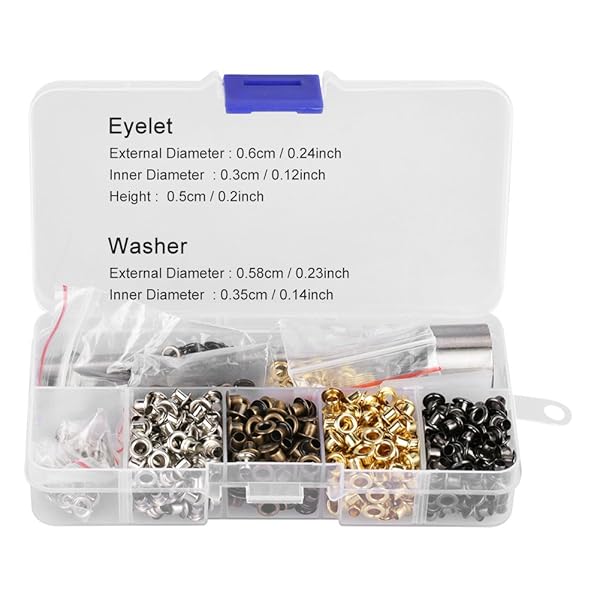 Hilitand Eyelet Grommet Set with Washers & Tools for Leather Craft - 420pcs Fasteners for Sewing Accessories - View 2 of 10