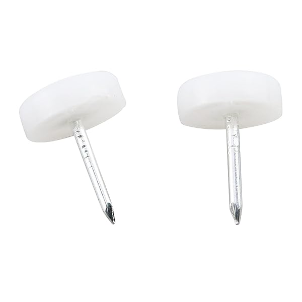 Antrader Antrader 100 Pack Nylon Slider Glides 5/8 Inch Nail-on Furniture Floor Protectors for Chairs Tables Sofas White - View 3 of 5