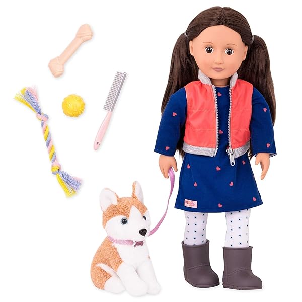 Our Generation Our Generation Leslie and Pet Husky Accessories for 18 Inch Dolls Ideal for Girls Ages 3 and Up - View 2 of 7