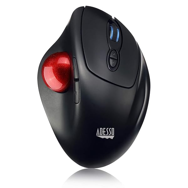 Adesso iMouse T30: Wireless Ergonomic Thumb Trackball Mouse with 7 Programmable Buttons & 5 DPI Levels