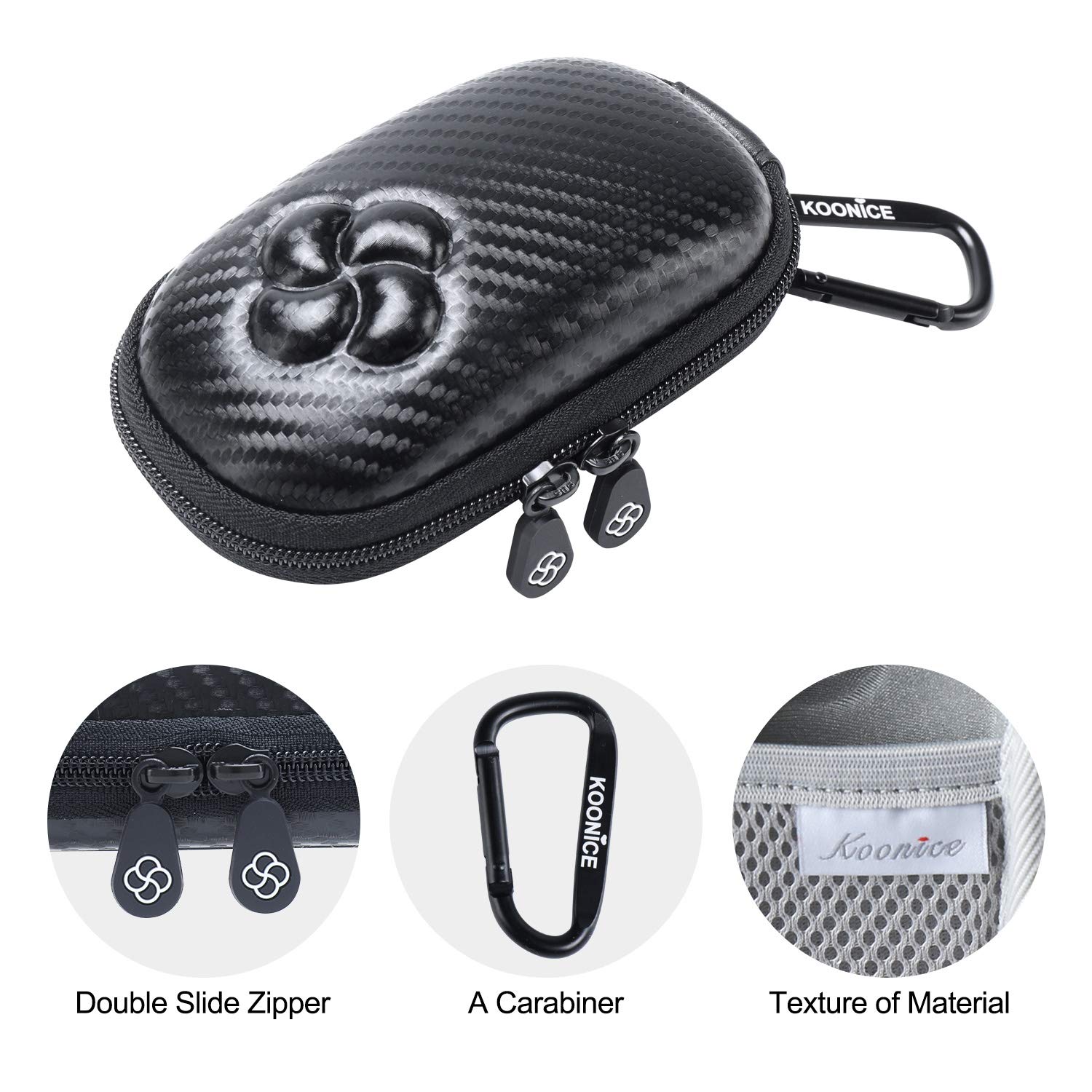 Koonice Koonice Hard Case for Apple Magic Mouse 1 2 3 Gen with Carabiner Black Durable Protection - View 5 of 9