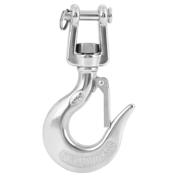 Hilitand 304 Stainless Steel Safety Hook - 1000kg Swivel Lifting Hook & Rigging Accessory
