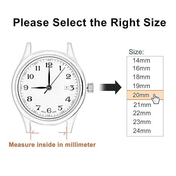 WOCCI WOCCI 20mm Vintage Leather Watch Band Black Buckle Replacement Bands for Stylish Timepieces - View 3 of 9