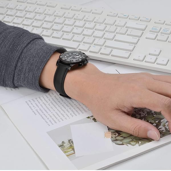 WOCCI WOCCI 20mm Vintage Leather Watch Band Black Buckle Replacement Bands for Stylish Timepieces - View 6 of 9