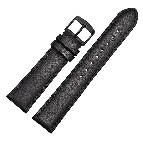 WOCCI WOCCI 20mm Vintage Leather Watch Band Black Buckle Replacement Bands for Stylish Timepieces - View 9 of 9
