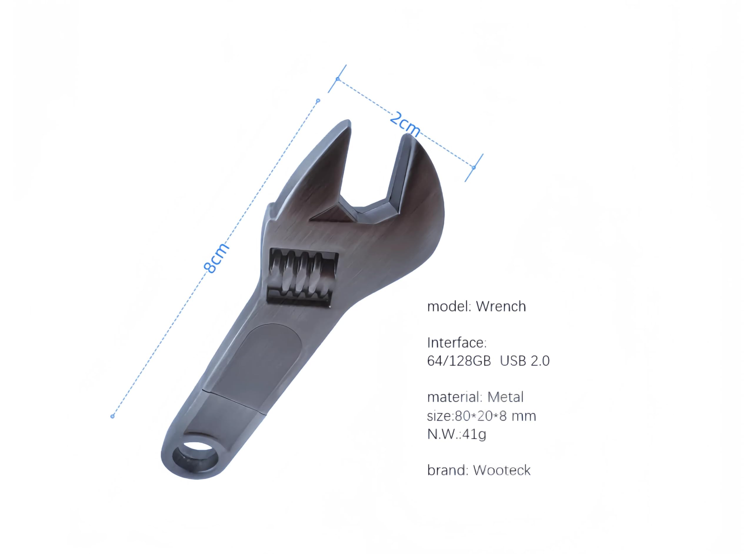 WooTeck 64GB Metal Wrench USB Flash Drive High Speed Storage Solution - View 2 of 7
