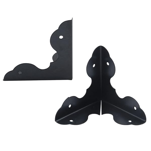 Antrader Antrader 24Pcs Triangle Metal Cabinet Corner Protectors Black Edge Safety Guards for Furniture Decor 1-1/4 x 1-1/4 - View 3 of 4