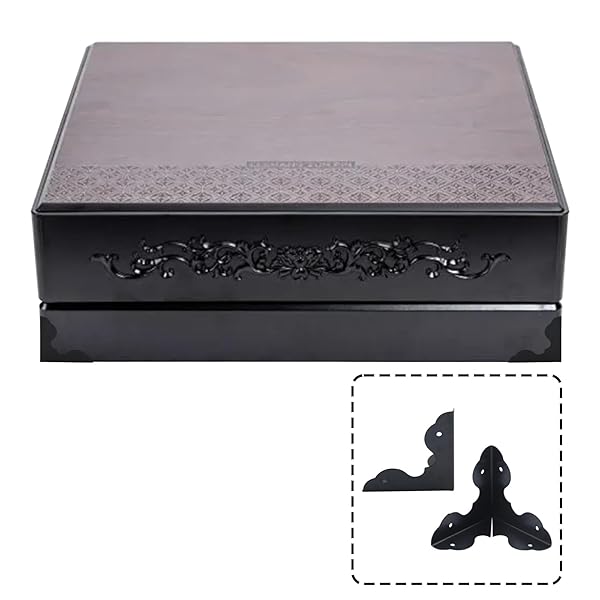 Antrader Antrader 24Pcs Triangle Metal Cabinet Corner Protectors Black Edge Safety Guards for Furniture Decor 1-1/4 x 1-1/4 - View 4 of 4