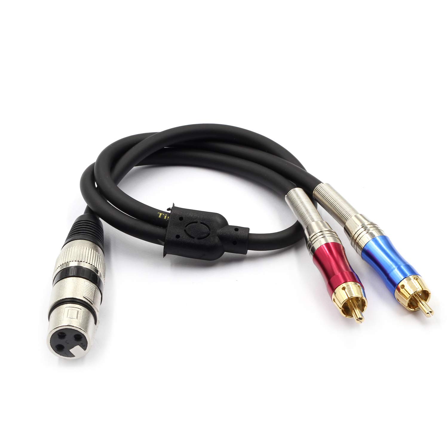 Tisino Tisino XLR to RCA Y-Cable - 1.6ft Female to Dual RCA Adapter for Unbalanced Stereo Audio - View 2 of 7