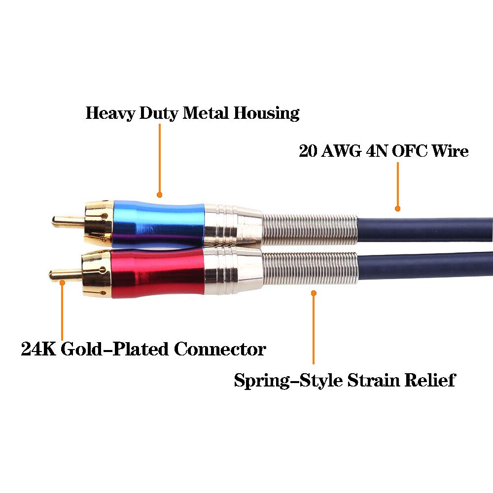 Tisino Tisino XLR to RCA Y-Cable - 1.6ft Female to Dual RCA Adapter for Unbalanced Stereo Audio - View 4 of 7