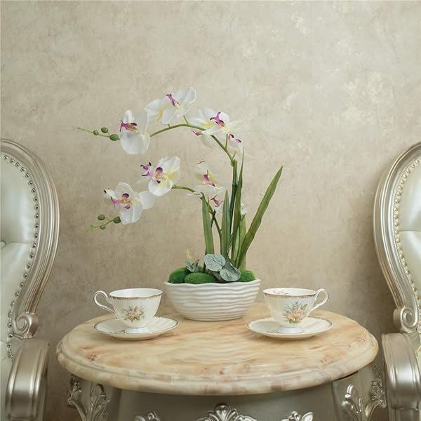 YSZL YSZL Large Artificial Potted Orchid Plant Silk Flower Arrangement in White Ceramics Vase - View 2 of 7