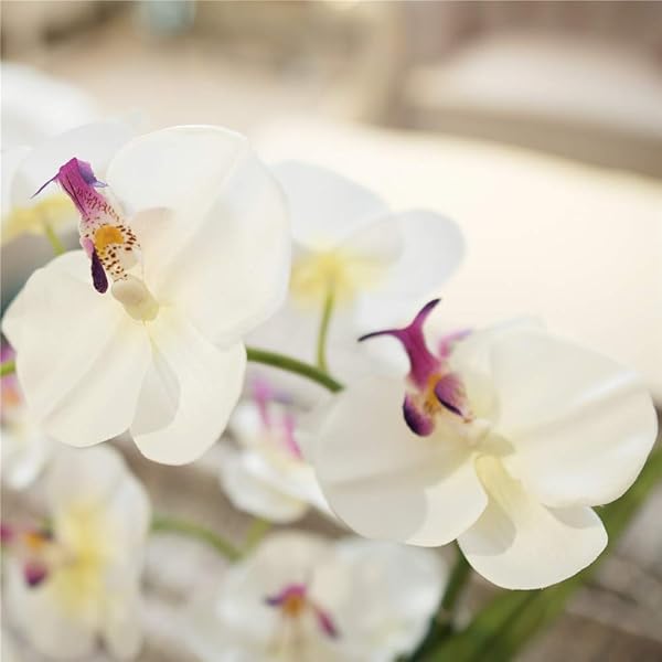 YSZL YSZL Large Artificial Potted Orchid Plant Silk Flower Arrangement in White Ceramics Vase - View 5 of 7