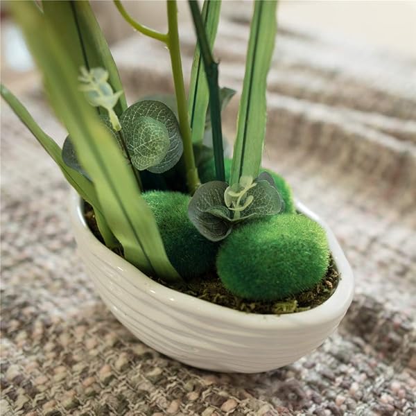 YSZL YSZL Large Artificial Potted Orchid Plant Silk Flower Arrangement in White Ceramics Vase - View 6 of 7