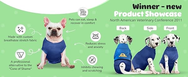Surgi~Snuggly SurgiSnuggly Dog Surgical Recovery Suit for Spay Neuter Cone Alternative Original Onesie for Small Medium Large Dogs 2XL - View 3 of 6