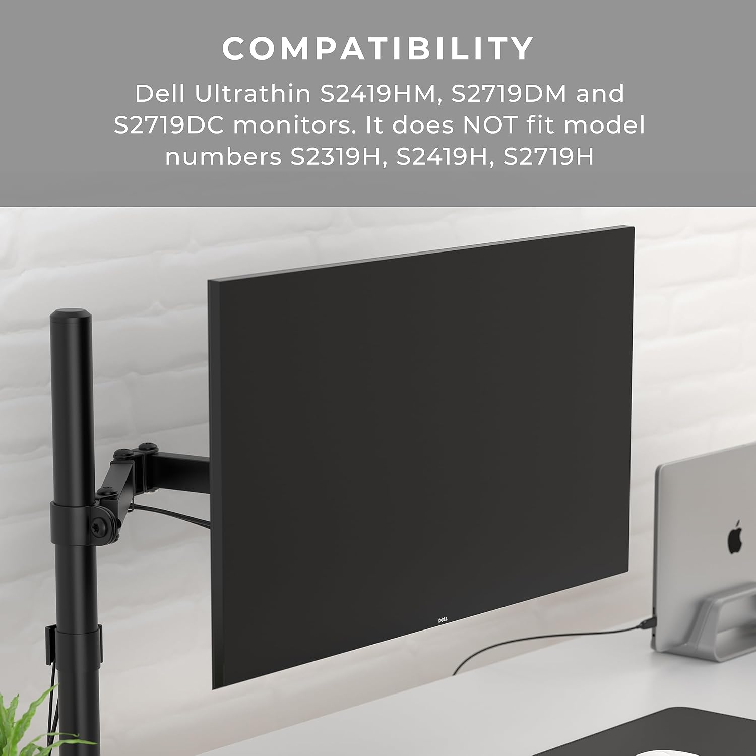 HumanCentric HumanCentric VESA Mount Adapter for Dell Ultrathin Monitors S2419HM S2719DM S2719DC Compatible VESA Monitor Bracket - View 2 of 7