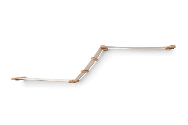 CatastrophiCreations CatastrophiCreations Cat Multi-Level Raceway Hammock Wall Mounted Lounger for Climbing and Playing Natural Cat Tree Shelves