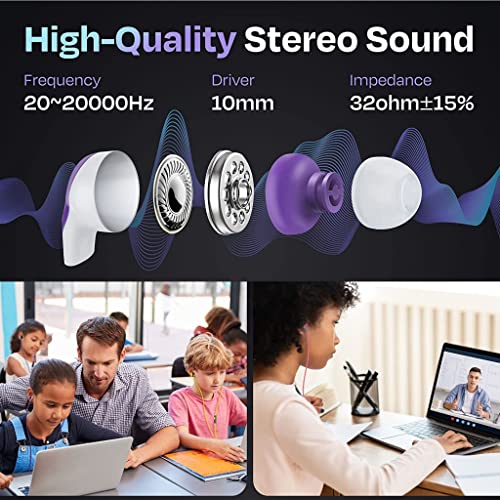 JustJamz Bulk Basic Earbuds 30 Pack Pearl White Disposable Earphones Affordable Headphones 3.5 MM Audio Jack for Schools Kids Classrooms Libraries - View 10 of 10