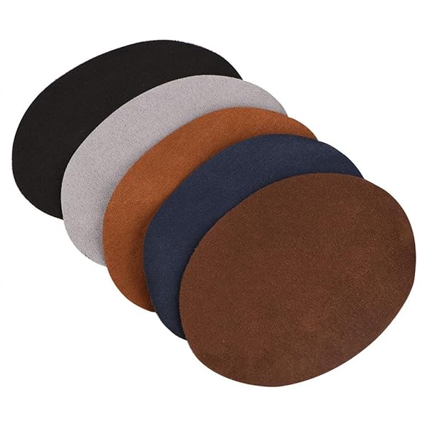10pcs Iron-On PU Leather Patches - 5 Color Oval Sewing & Repair Patches for Elbows