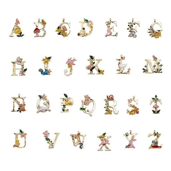 Julie Wang Julie Wang 26 Initial Alphabet Charms - Fairy Tale Pendants for DIY Jewelry, Necklaces & Bracelets | Wedding & Party Decor - View 3 of 10